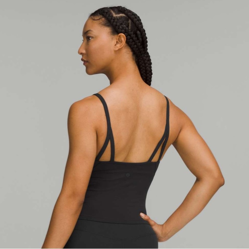 Lululemon Strappy Nulu Shelf Tank Top in Black